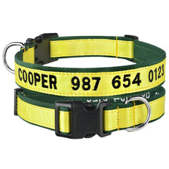 Dog Collar in Green, Red, Grey, Purple, Pink, Yellow and Solid Pattern